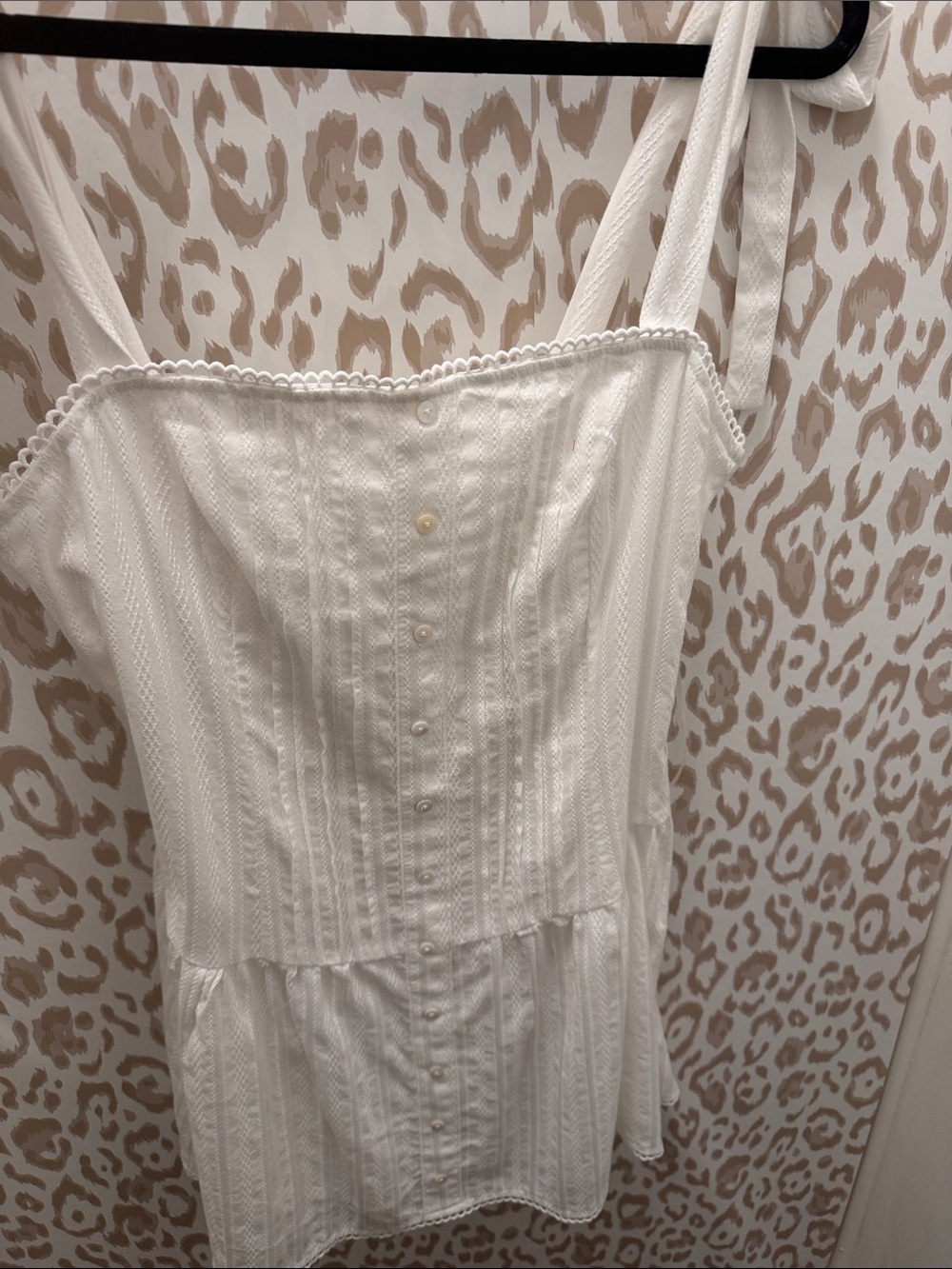 Le Lis White Eyelet Button-Front Sundress